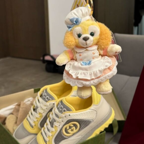 GUCCI MAC80 leather round toe lace-up sneakers beige us7 - Picture 5 of 5